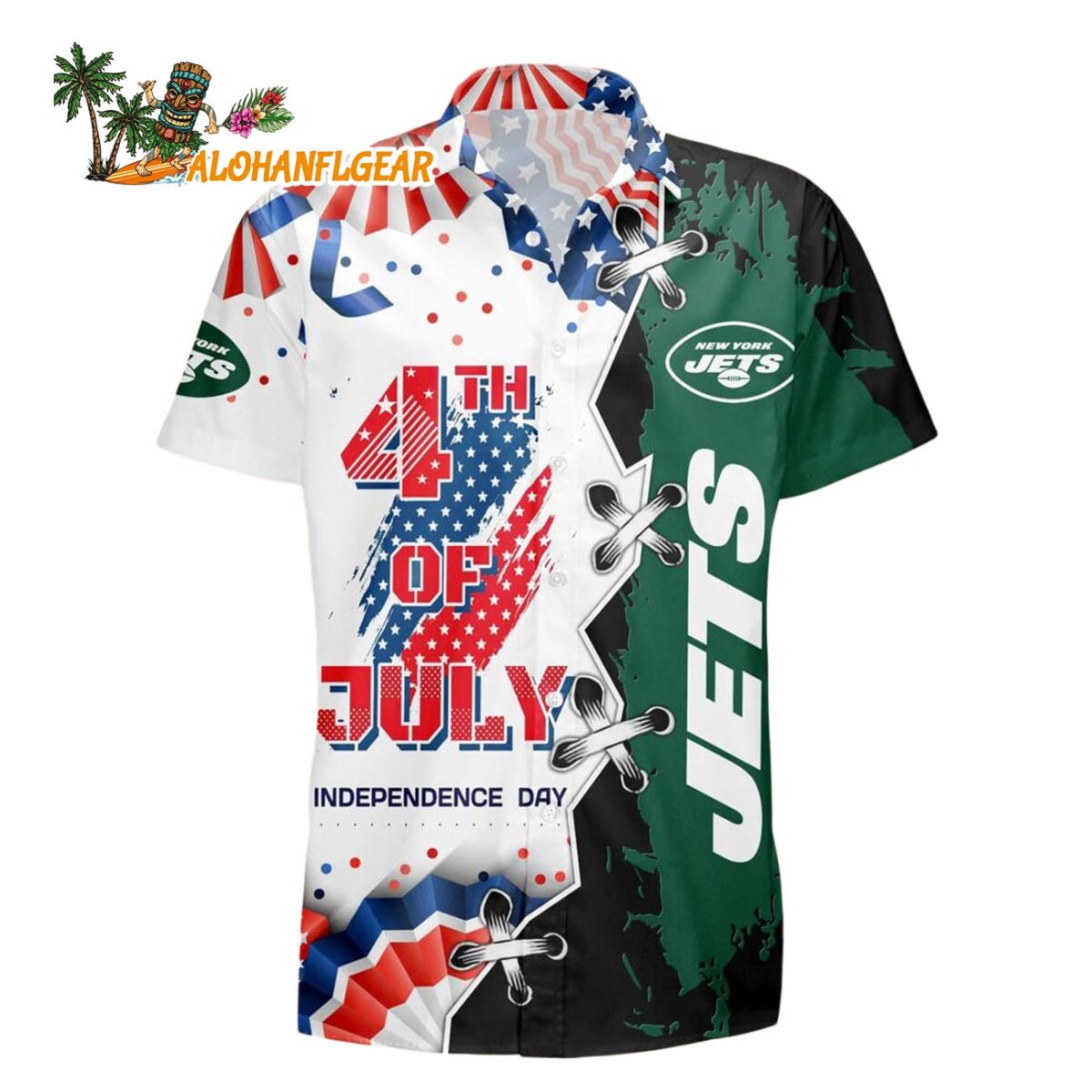 New York Jets Happy Independence Day Resurgence Hawaiian Shirt NFL Aloha Shirt 1