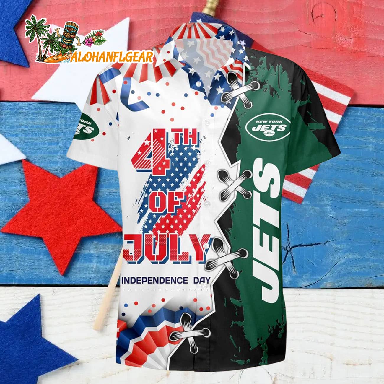 New York Jets Happy Independence Day Resurgence Hawaiian Shirt, NFL Aloha Shirt New York Jets Happy Independence Day Resurgence Hawaiian Shirt, NFL Aloha Shirt