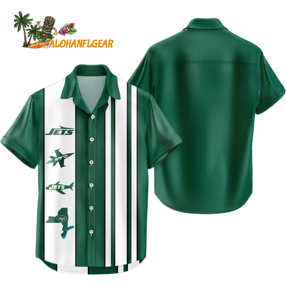 New York Jets Hawaiian Shirt Classic Color Contrast 1