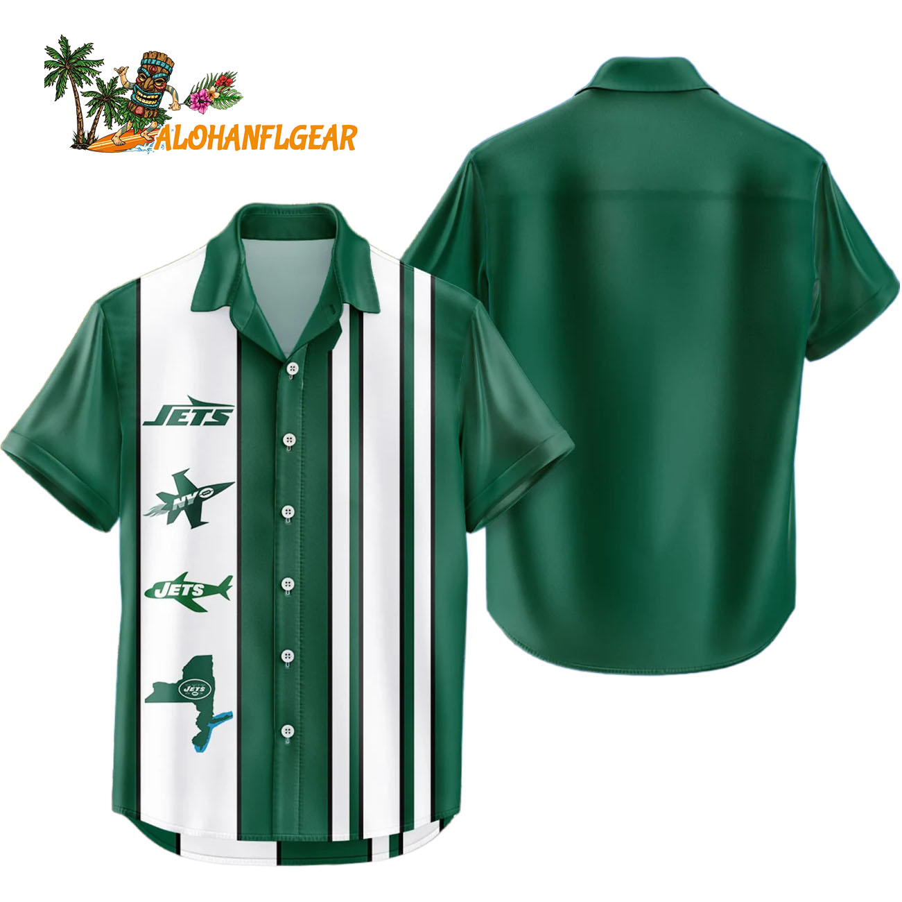 New York Jets Hawaiian Shirt Classic Color Contrast, New York Jets Aloha Shirt New York Jets Hawaiian Shirt Classic Color Contrast, New York Jets Aloha Shirt
