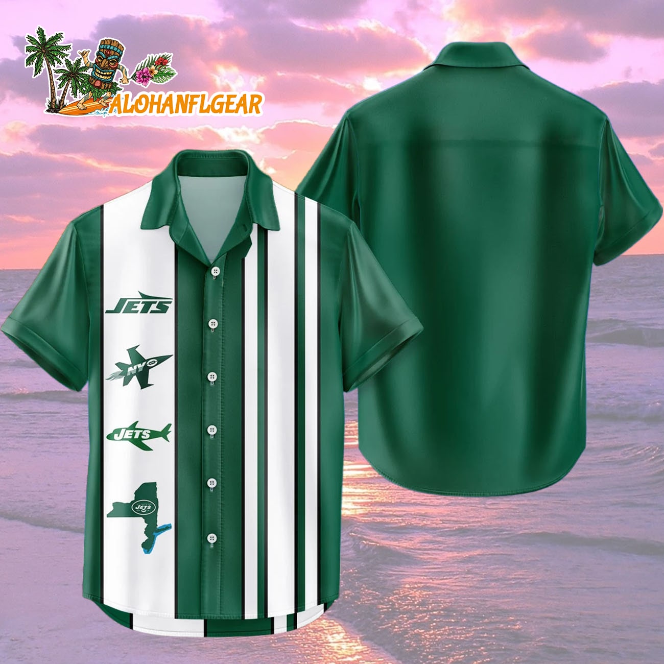 New York Jets Hawaiian Shirt Classic Color Contrast, New York Jets Aloha Shirt New York Jets Hawaiian Shirt Classic Color Contrast, New York Jets Aloha Shirt