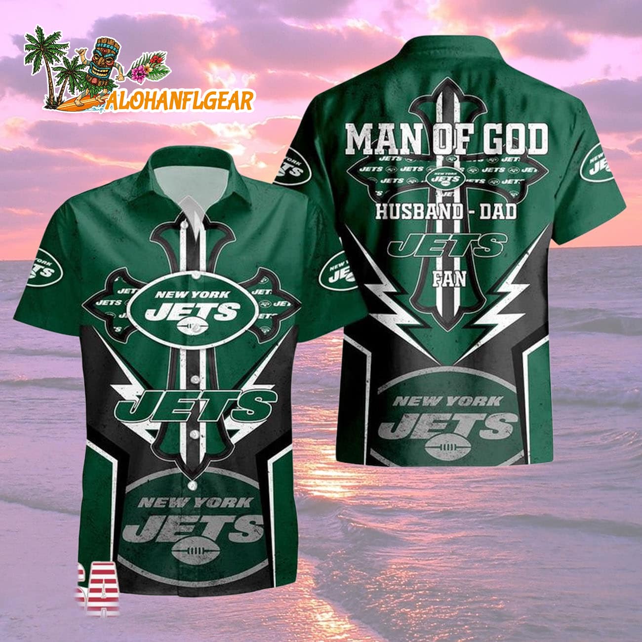 New York Jets Man Of God Gift For Fathers Day Hawaiian Shirt, New York Jets Aloha Shirt New York Jets Man Of God Gift For Fathers Day Hawaiian Shirt, New York Jets Aloha Shirt
