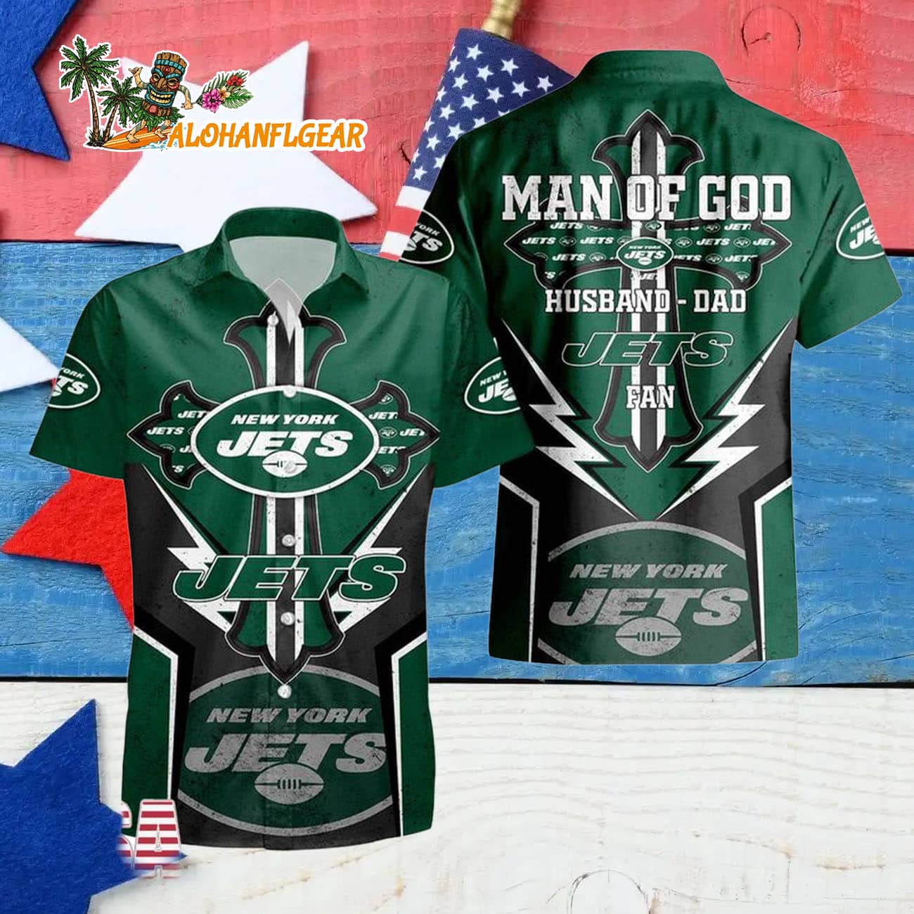 New York Jets Man Of God Gift For Fathers Day Hawaiian Shirt, New York Jets Aloha Shirt New York Jets Man Of God Gift For Fathers Day Hawaiian Shirt, New York Jets Aloha Shirt