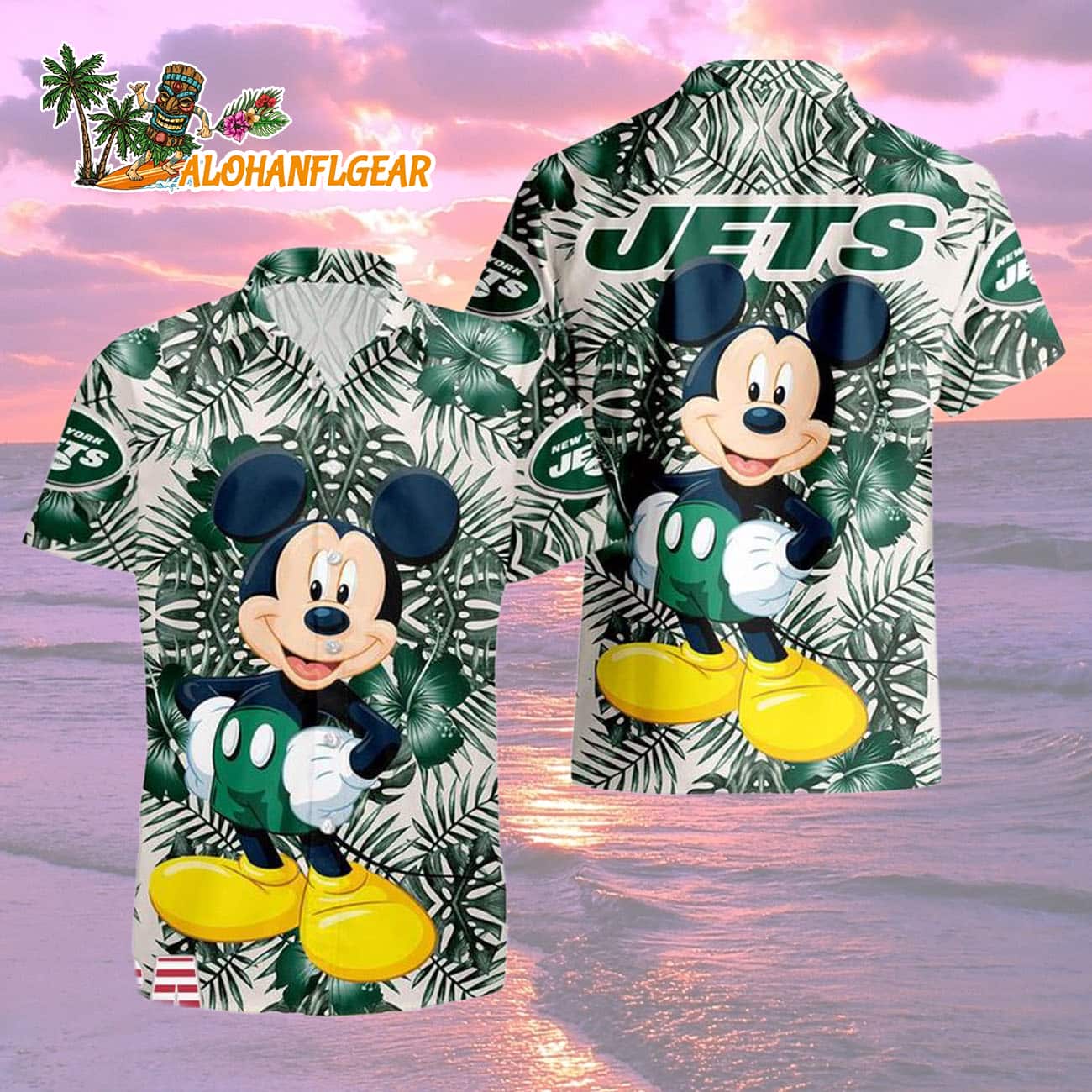 New York Jets Mickey Disney Limited Edition Hawaiian Shirt, New York Jets Aloha Shirt New York Jets Mickey Disney Limited Edition Hawaiian Shirt, New York Jets Aloha Shirt
