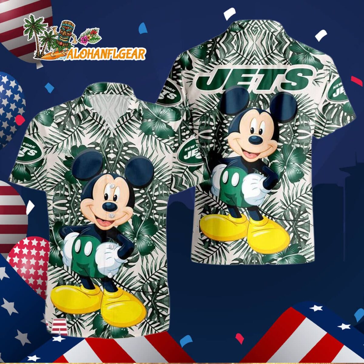 New York Jets Mickey Disney Limited Edition Hawaiian Shirt, New York Jets Aloha Shirt 2 New York Jets Mickey Disney Limited Edition Hawaiian Shirt New York Jets Aloha Shirt 3