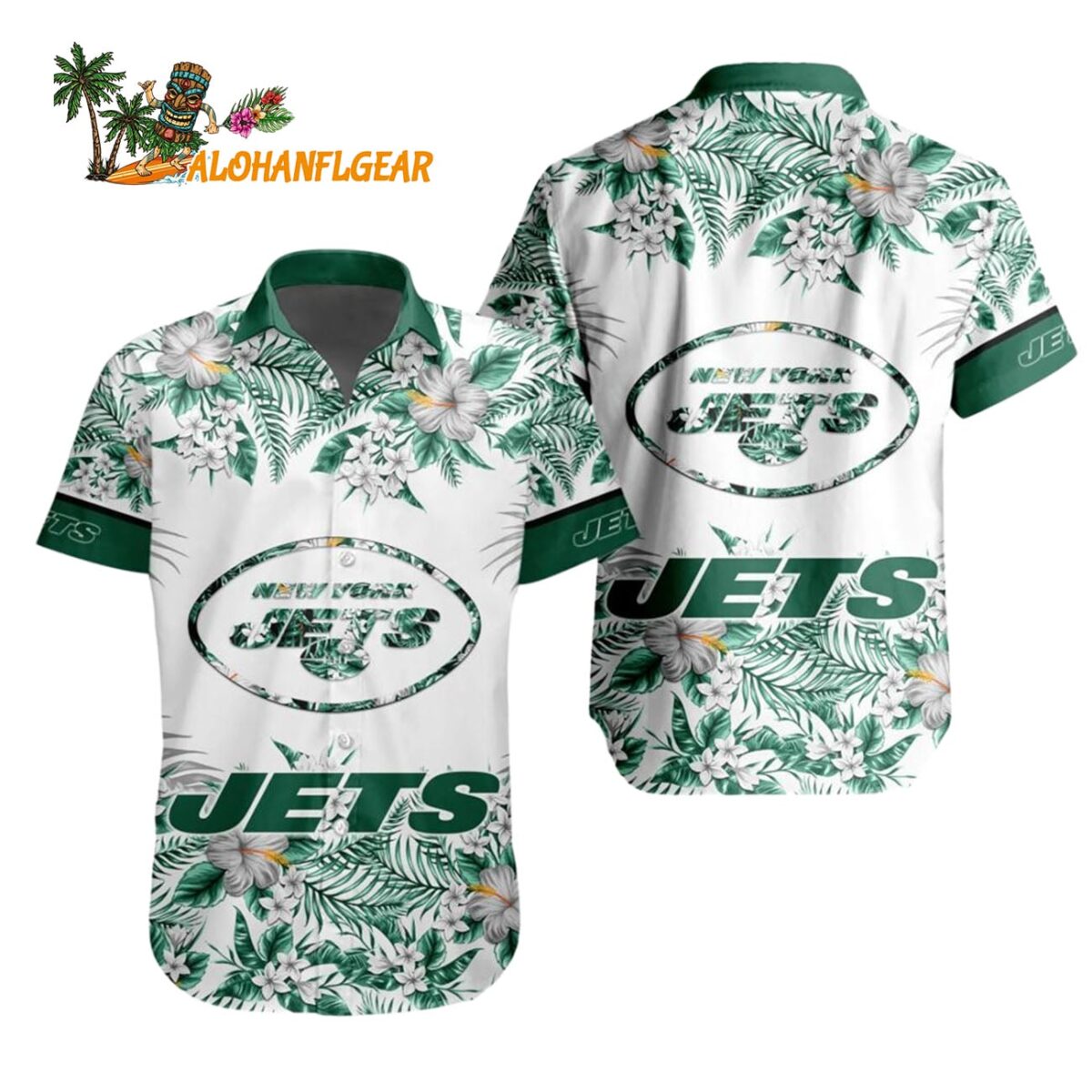New York Jets Special Floral Tropical Team Spirit Hawaiian Shirt New York Jets Aloha Shirt 1