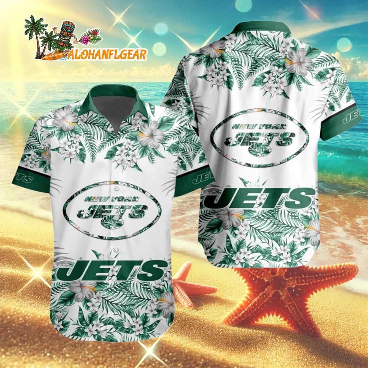 New York Jets Special Floral Tropical Team Spirit Hawaiian Shirt New York Jets Aloha Shirt 3