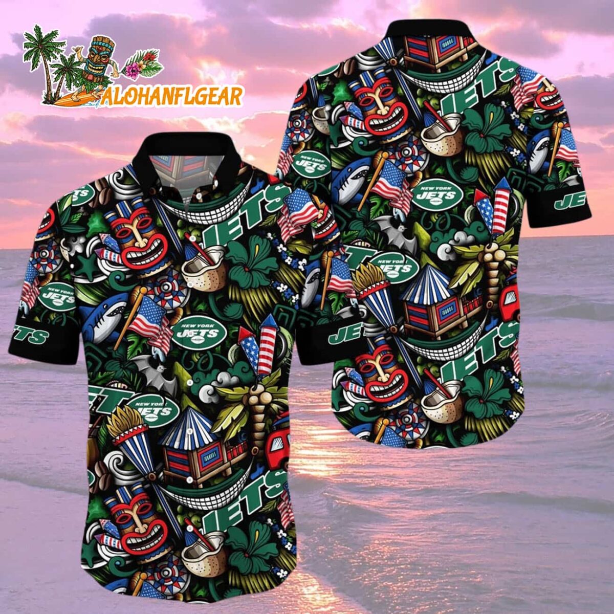 New York Jets Tiki Me Off Hawaiian Shirt, New York Jets Aloha Shirt 1 New York Jets Tiki Me Off Hawaiian Shirt New York Jets Aloha Shirt 2