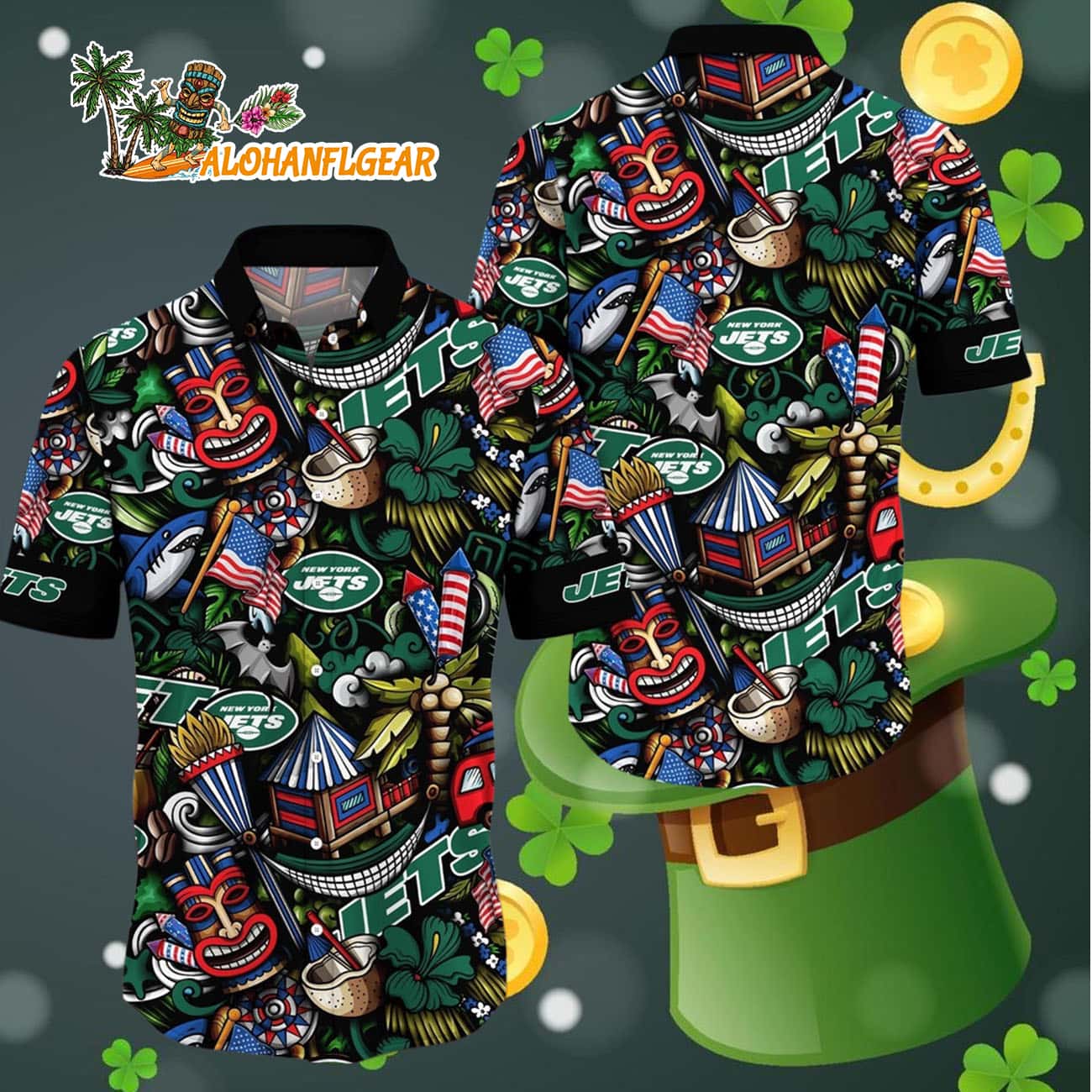 New York Jets Tiki Me Off Hawaiian Shirt, New York Jets Aloha Shirt New York Jets Tiki Me Off Hawaiian Shirt, New York Jets Aloha Shirt