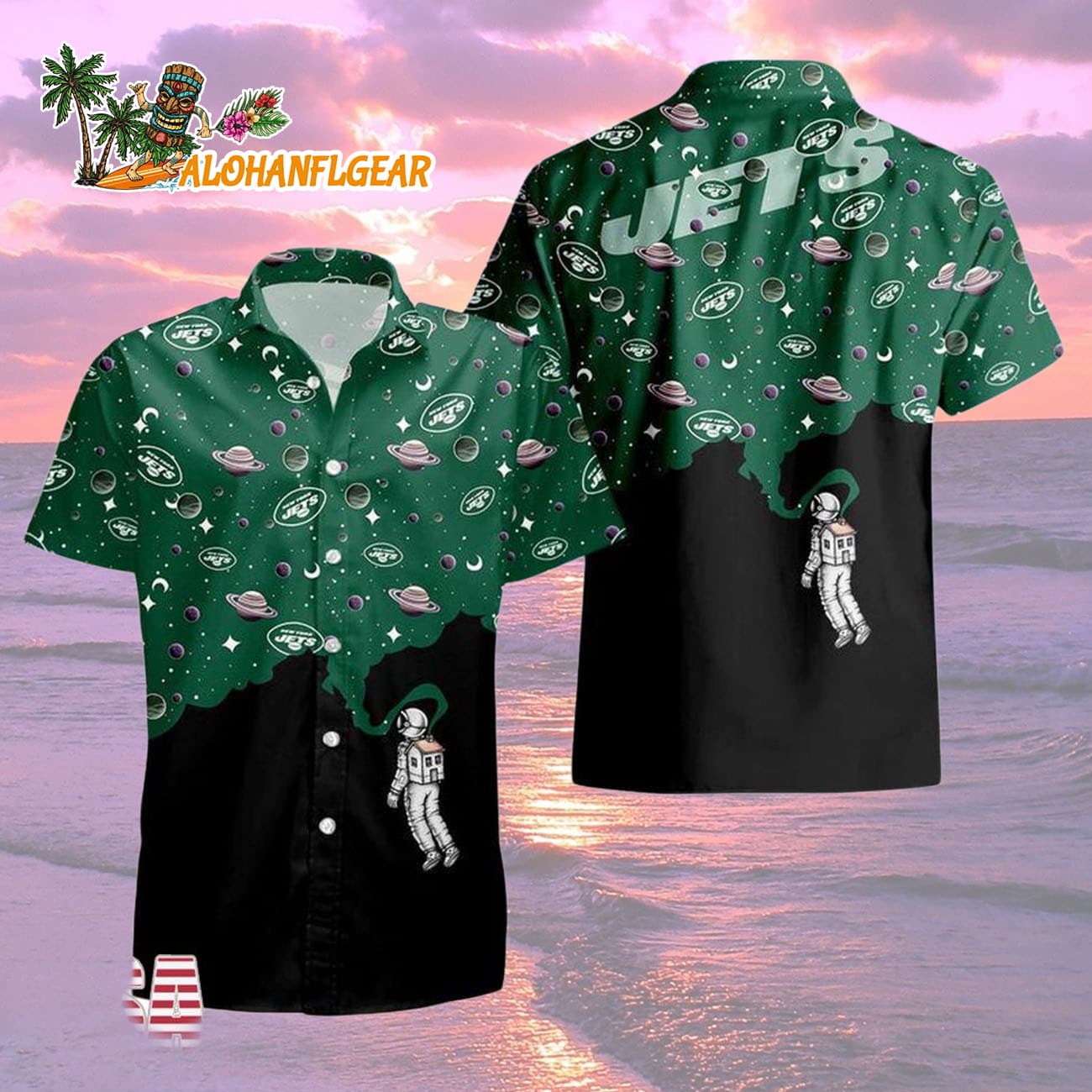 New York Jets Universal Astronaut Pattern Hawaiian Shirt, New York Jets Aloha Shirt New York Jets Universal Astronaut Pattern Hawaiian Shirt, New York Jets Aloha Shirt