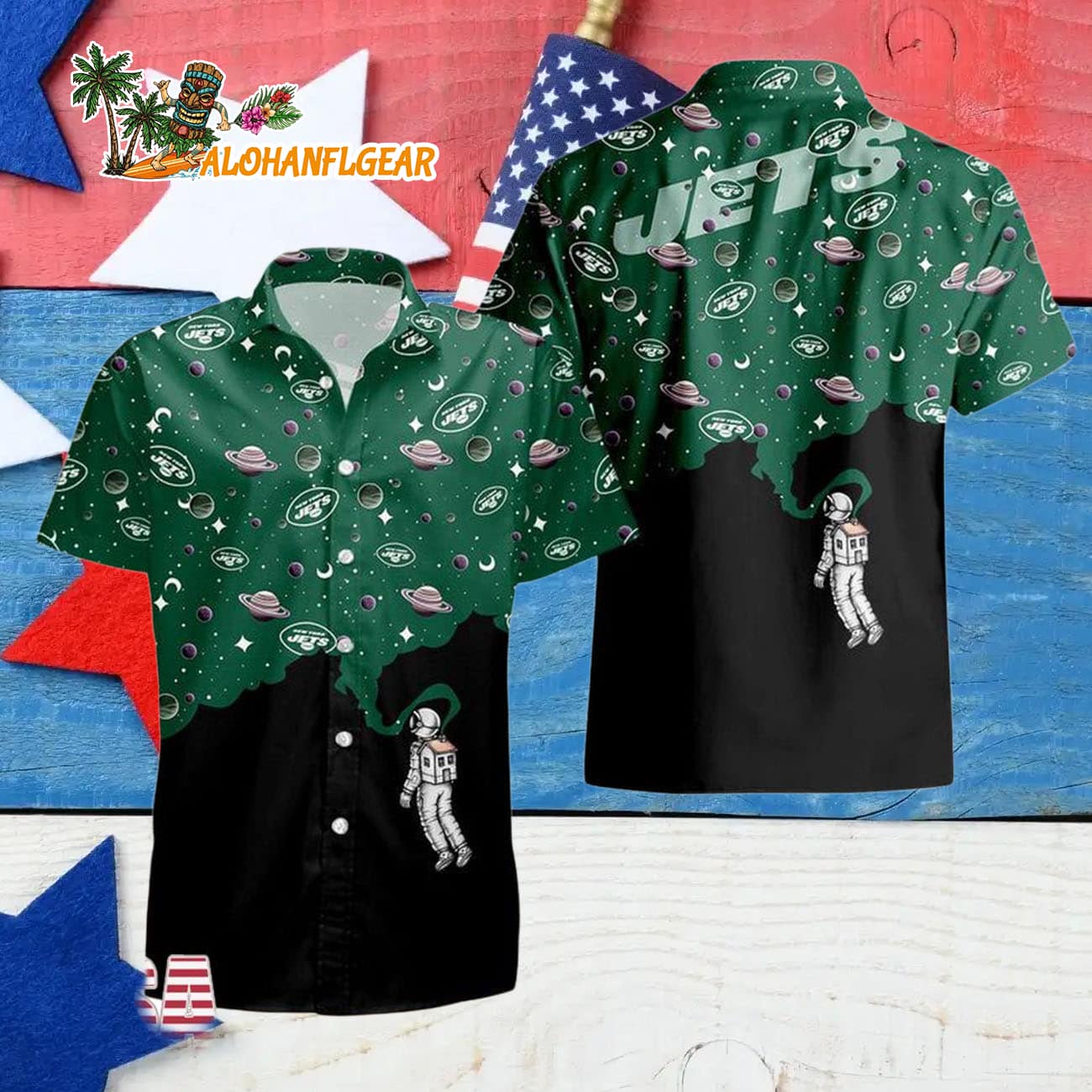 New York Jets Universal Astronaut Pattern Hawaiian Shirt, New York Jets Aloha Shirt New York Jets Universal Astronaut Pattern Hawaiian Shirt, New York Jets Aloha Shirt