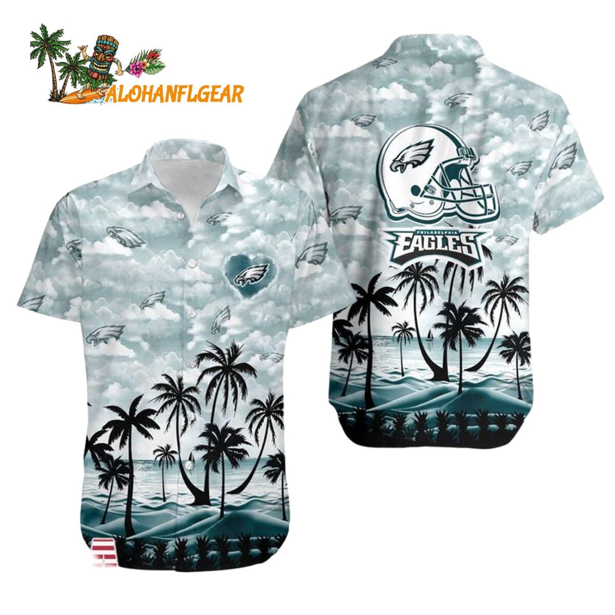 Philadelphia Eagles Coconut Palms Limited Edition Hawaiian Shirt Philadelphia Eagles Aloha Shirt 1