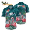 Philadelphia Eagles Flamingo And Flower Hawaiian Shirt Philadelphia Eagles Aloha Shirt 1