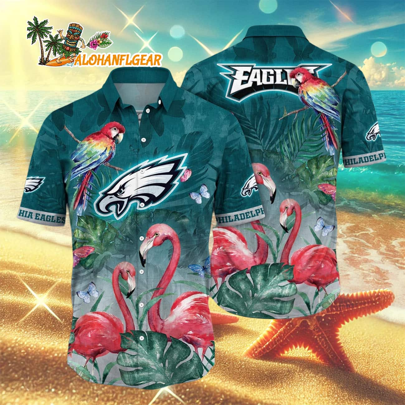 Philadelphia Eagles Flamingo And Flower Hawaiian Shirt, Philadelphia Eagles Aloha Shirt Philadelphia Eagles Flamingo And Flower Hawaiian Shirt, Philadelphia Eagles Aloha Shirt