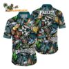 Philadelphia Eagles Flower Tiki Me Off Hawaiian Shirt Philadelphia Eagles Aloha Shirt 1