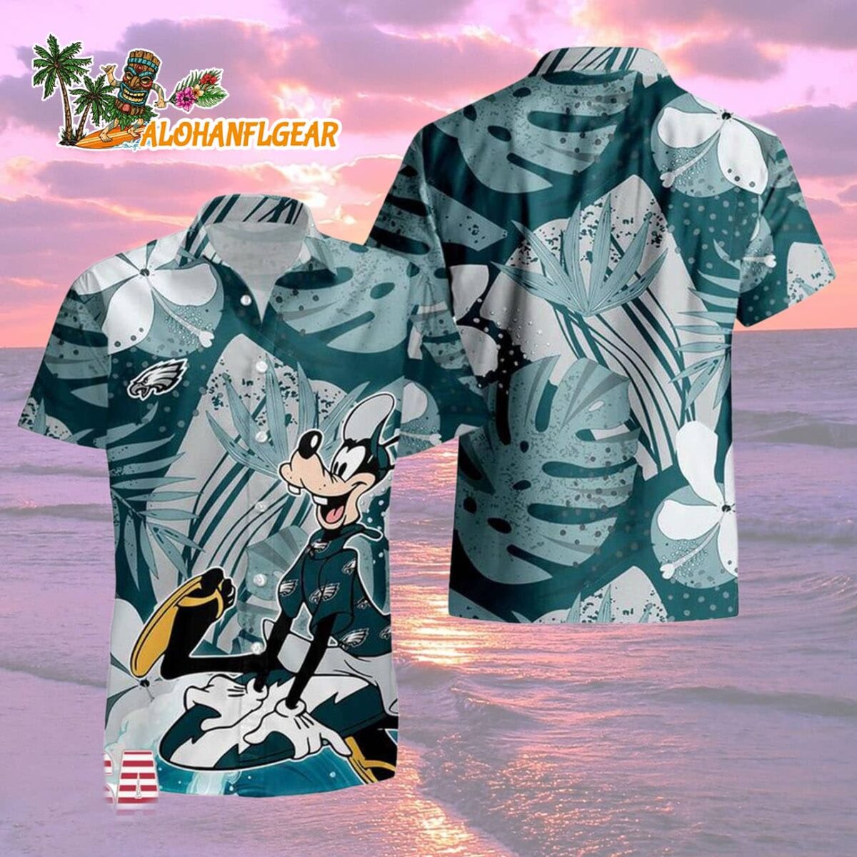 Philadelphia Eagles Goofy Disney Limited Edition Hawaiian Shirt Philadelphia Eagles Aloha Shirt 2