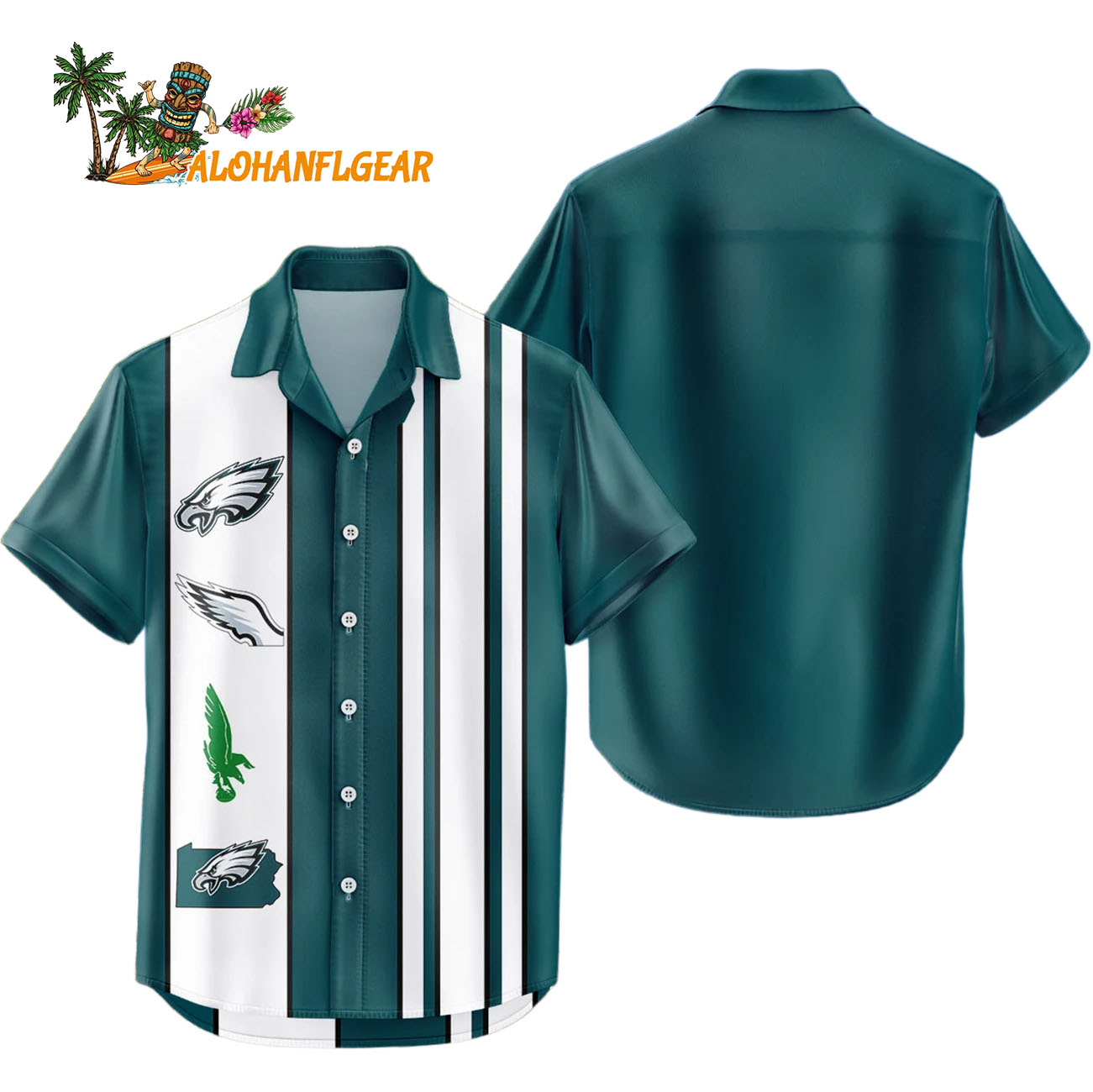 Philadelphia Eagles Hawaiian Shirt Classic Color Contrast, Philadelphia Eagles Aloha Shirt Philadelphia Eagles Hawaiian Shirt Classic Color Contrast, Philadelphia Eagles Aloha Shirt