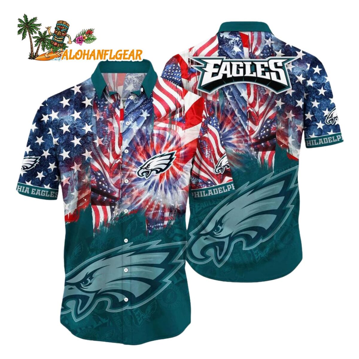 Philadelphia Eagles Independence Day Hawaiian Shirt NFL Aloha Shirt 1