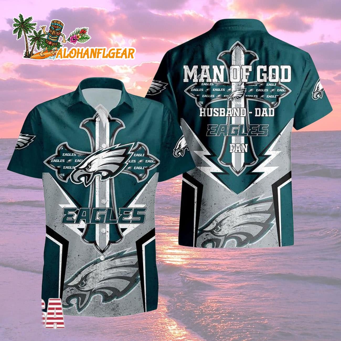 Philadelphia Eagles Man Of God Gift For Fathers Day Hawaiian Shirt, Philadelphia Eagles Aloha Shirt Philadelphia Eagles Man Of God Gift For Fathers Day Hawaiian Shirt, Philadelphia Eagles Aloha Shirt