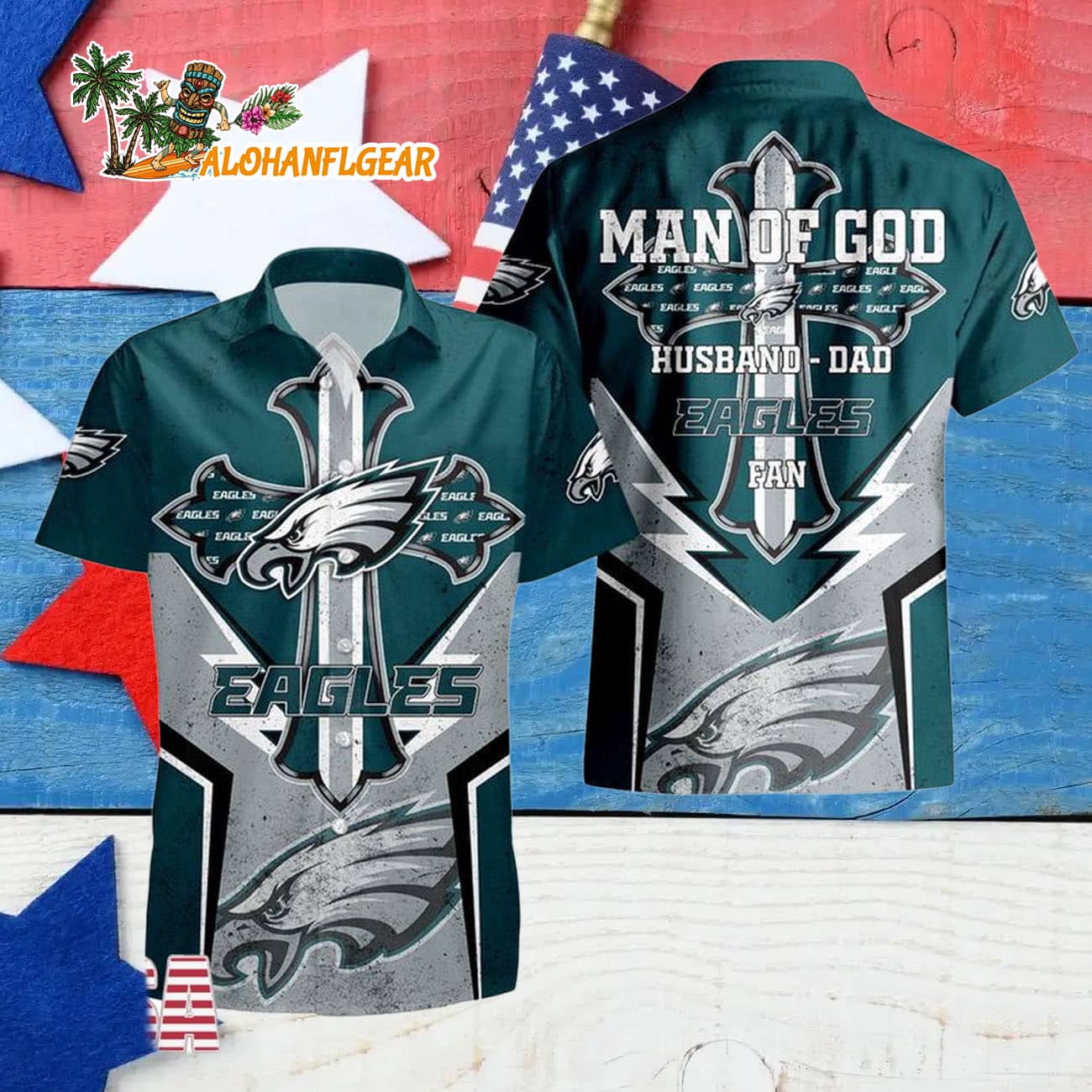 Philadelphia Eagles Man Of God Gift For Fathers Day Hawaiian Shirt, Philadelphia Eagles Aloha Shirt Philadelphia Eagles Man Of God Gift For Fathers Day Hawaiian Shirt, Philadelphia Eagles Aloha Shirt
