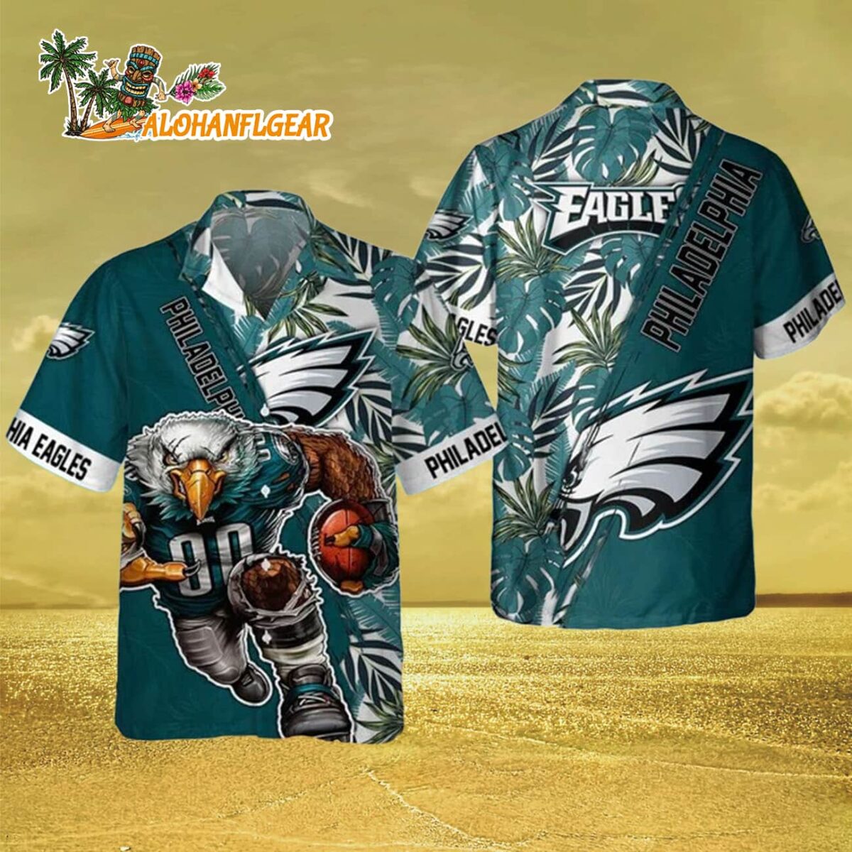Philadelphia Eagles Mascot Summer Hawaiian Shirt, Philadelphia Eagles Aloha Shirt 2 Philadelphia Eagles Mascot Summer Hawaiian Shirt Philadelphia Eagles Aloha Shirt 3