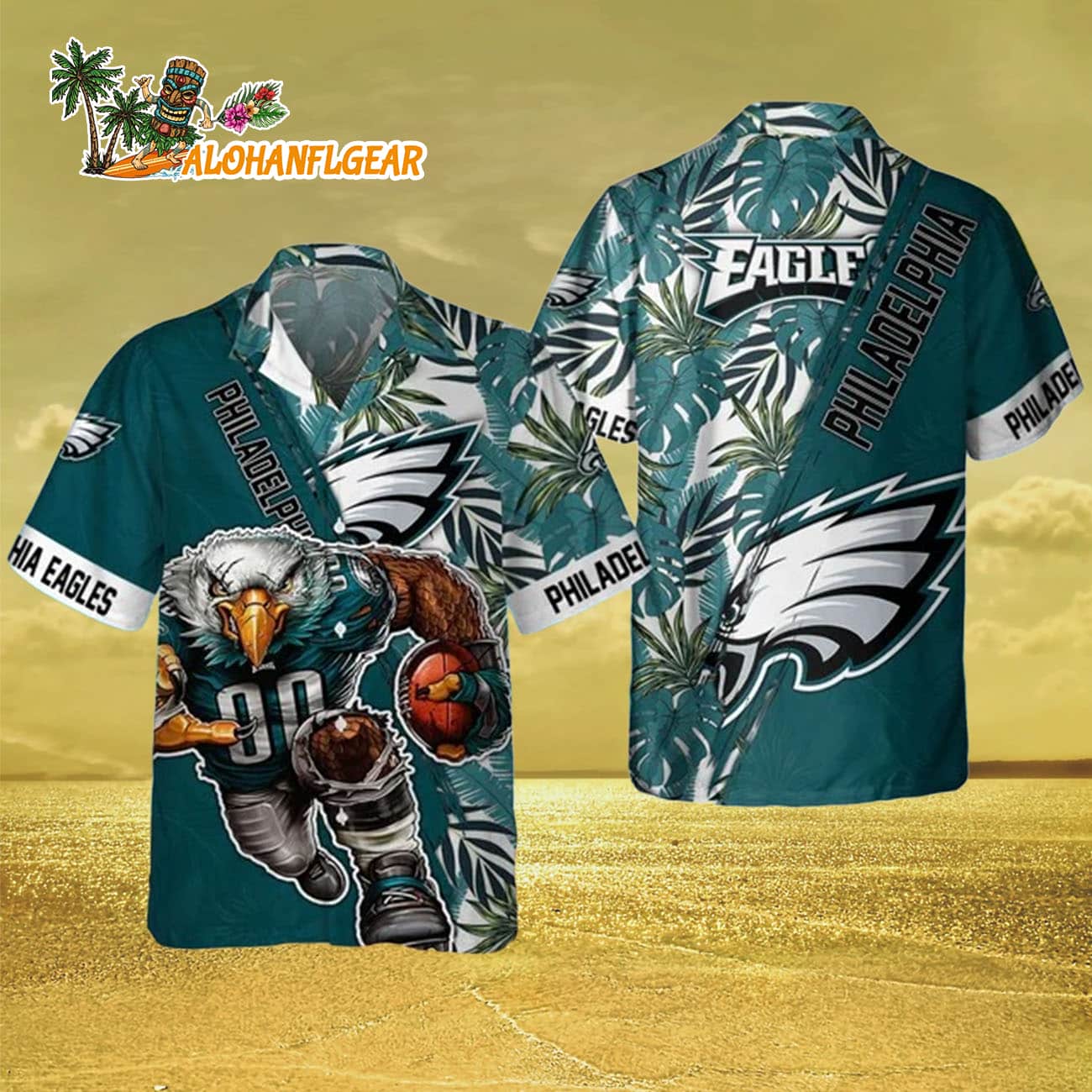 Philadelphia Eagles Mascot Summer Hawaiian Shirt, Philadelphia Eagles Aloha Shirt Philadelphia Eagles Mascot Summer Hawaiian Shirt, Philadelphia Eagles Aloha Shirt