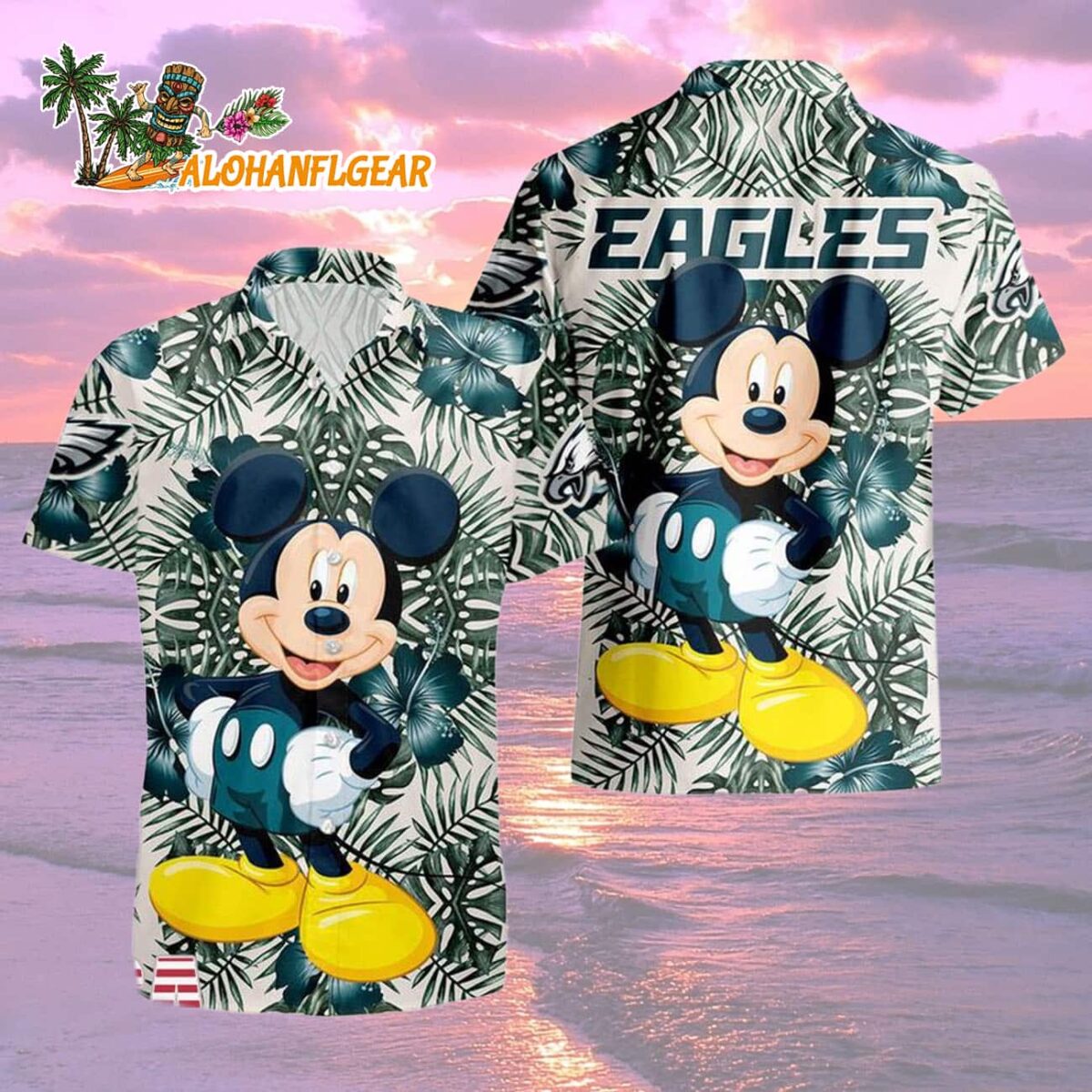 Philadelphia Eagles Mickey Disney Limited Edition Hawaiian Shirt Philadelphia Eagles Aloha Shirt 2