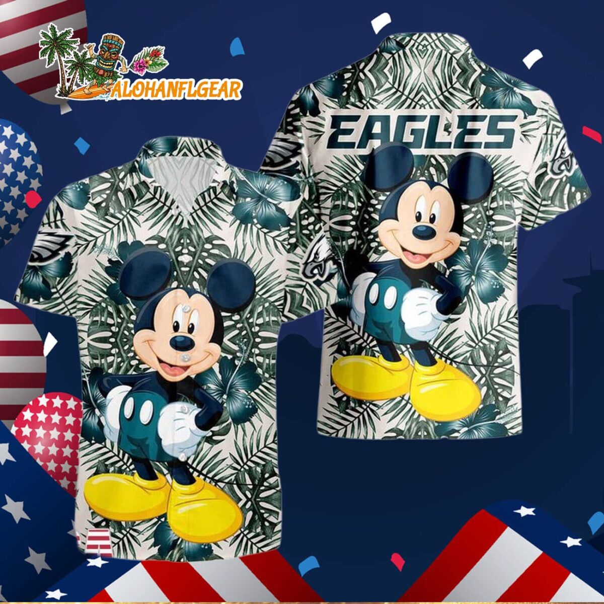 Philadelphia Eagles Mickey Disney Limited Edition Hawaiian Shirt Philadelphia Eagles Aloha Shirt 3