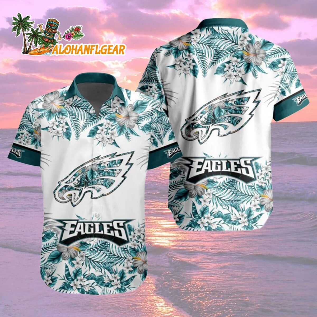 Philadelphia Eagles Special Floral Tropical Team Spirit Hawaiian Shirt Philadelphia Eagles Aloha Shirt 2