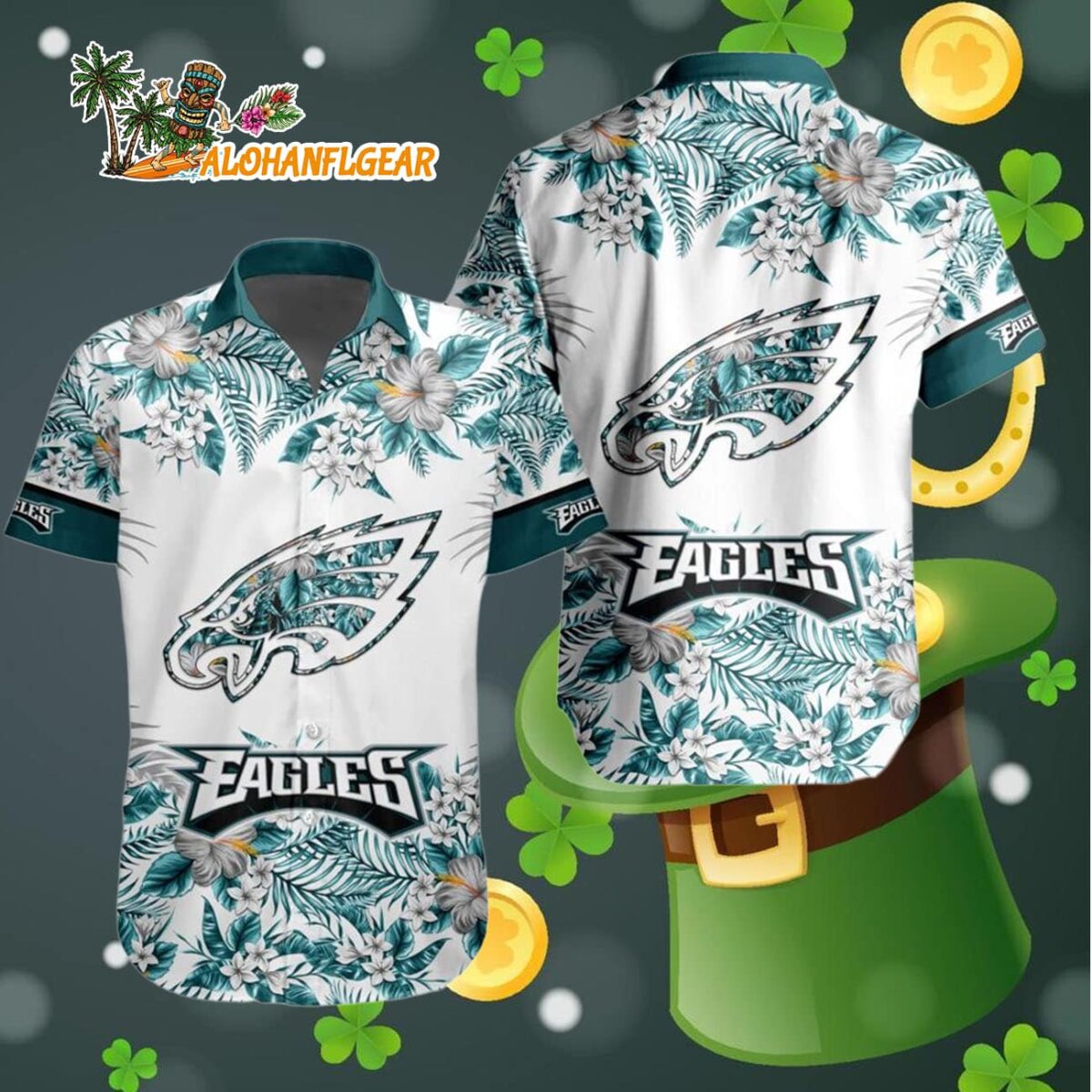 Philadelphia Eagles Special Floral Tropical Team Spirit Hawaiian Shirt Philadelphia Eagles Aloha Shirt 4