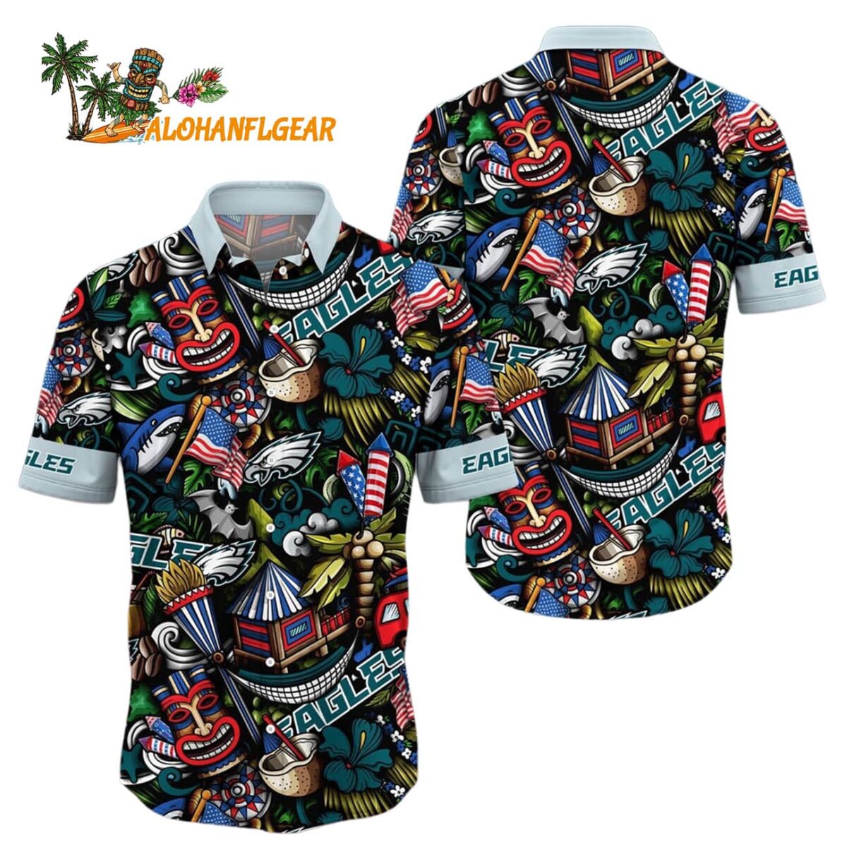 Philadelphia Eagles Tiki Me Off Hawaiian Shirt Philadelphia Eagles Aloha Shirt 1
