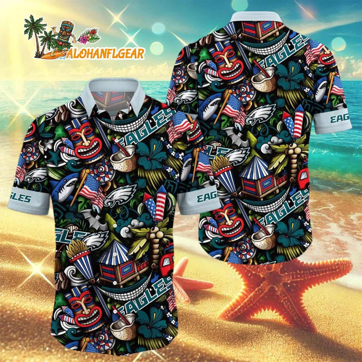Philadelphia Eagles Tiki Me Off Hawaiian Shirt Philadelphia Eagles Aloha Shirt 3