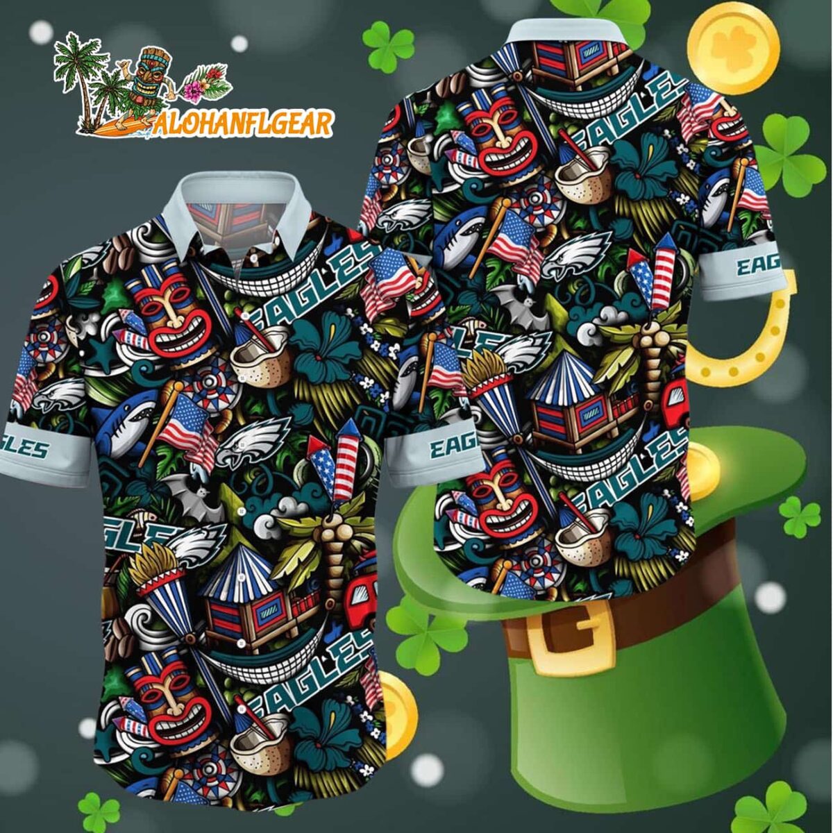 Philadelphia Eagles Tiki Me Off Hawaiian Shirt Philadelphia Eagles Aloha Shirt 4