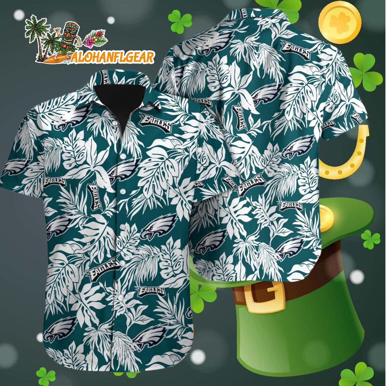 Philadelphia Eagles Tropical Leafs Designs Hawaiian Shirt, Philadelphia Eagles Aloha Shirt Philadelphia Eagles Tropical Leafs Designs Hawaiian Shirt, Philadelphia Eagles Aloha Shirt