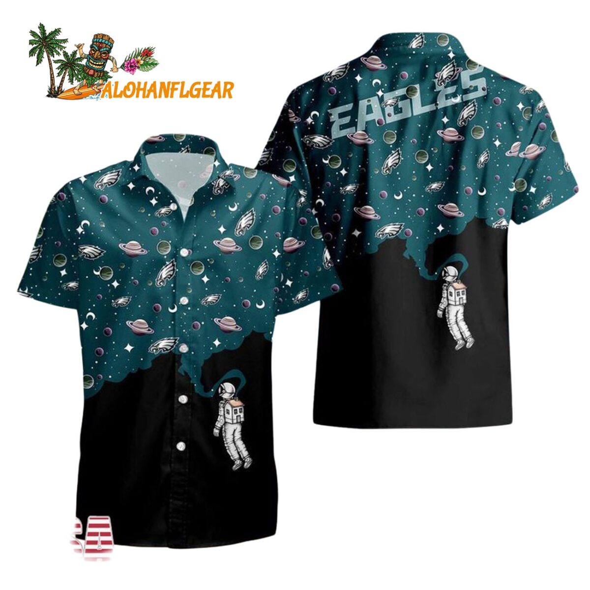 Philadelphia Eagles Universal Astronaut Pattern Hawaiian Shirt Philadelphia Eagles Aloha Shirt 1