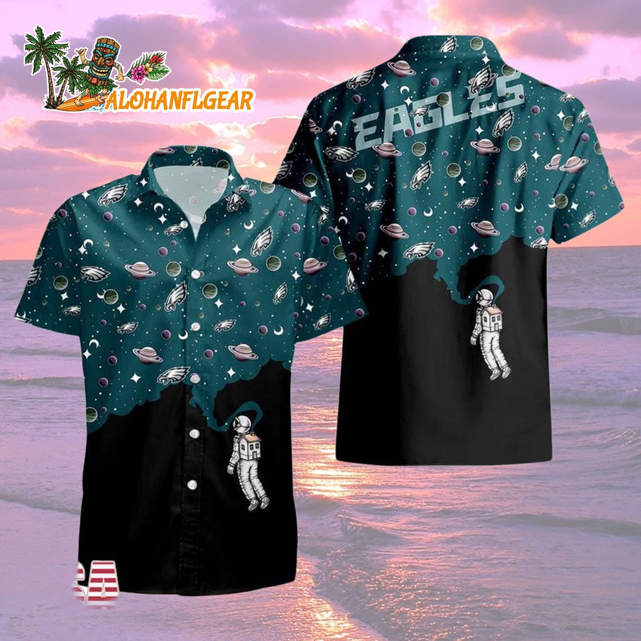 Philadelphia Eagles Universal Astronaut Pattern Hawaiian Shirt, Philadelphia Eagles Aloha Shirt Philadelphia Eagles Universal Astronaut Pattern Hawaiian Shirt, Philadelphia Eagles Aloha Shirt