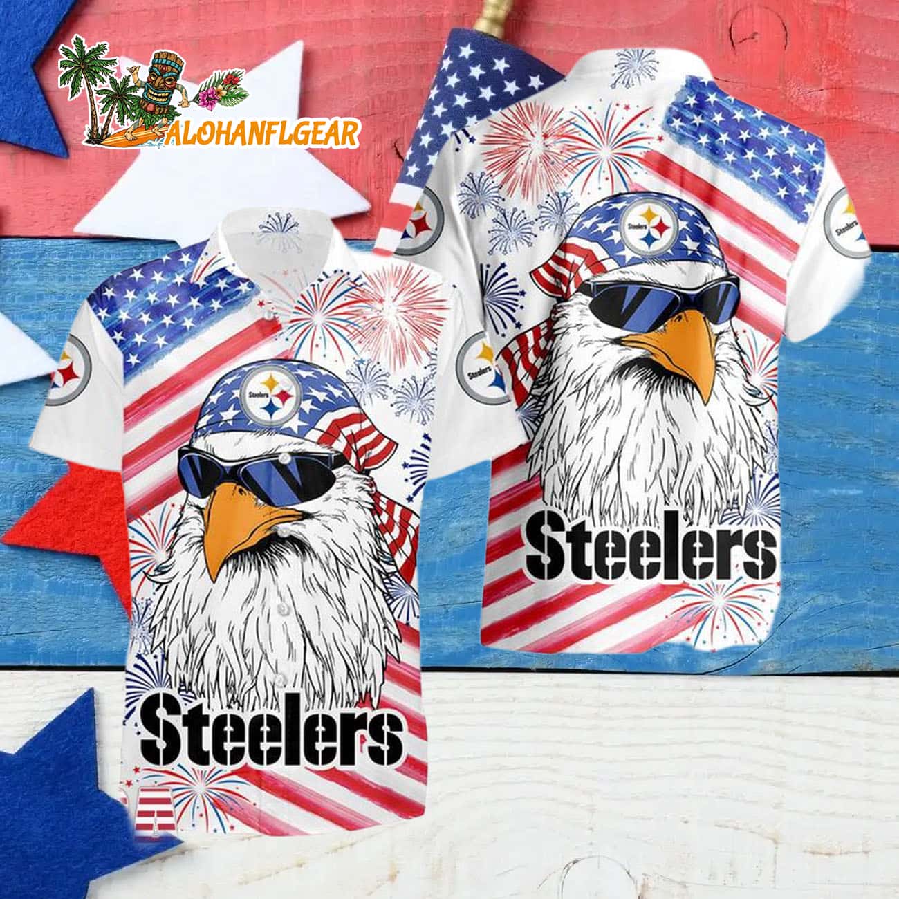 Pittsburgh Steelers American Eagle Emblem Hawaiian Shirt Pittsburgh Steelers American Eagle Emblem Hawaiian Shirt