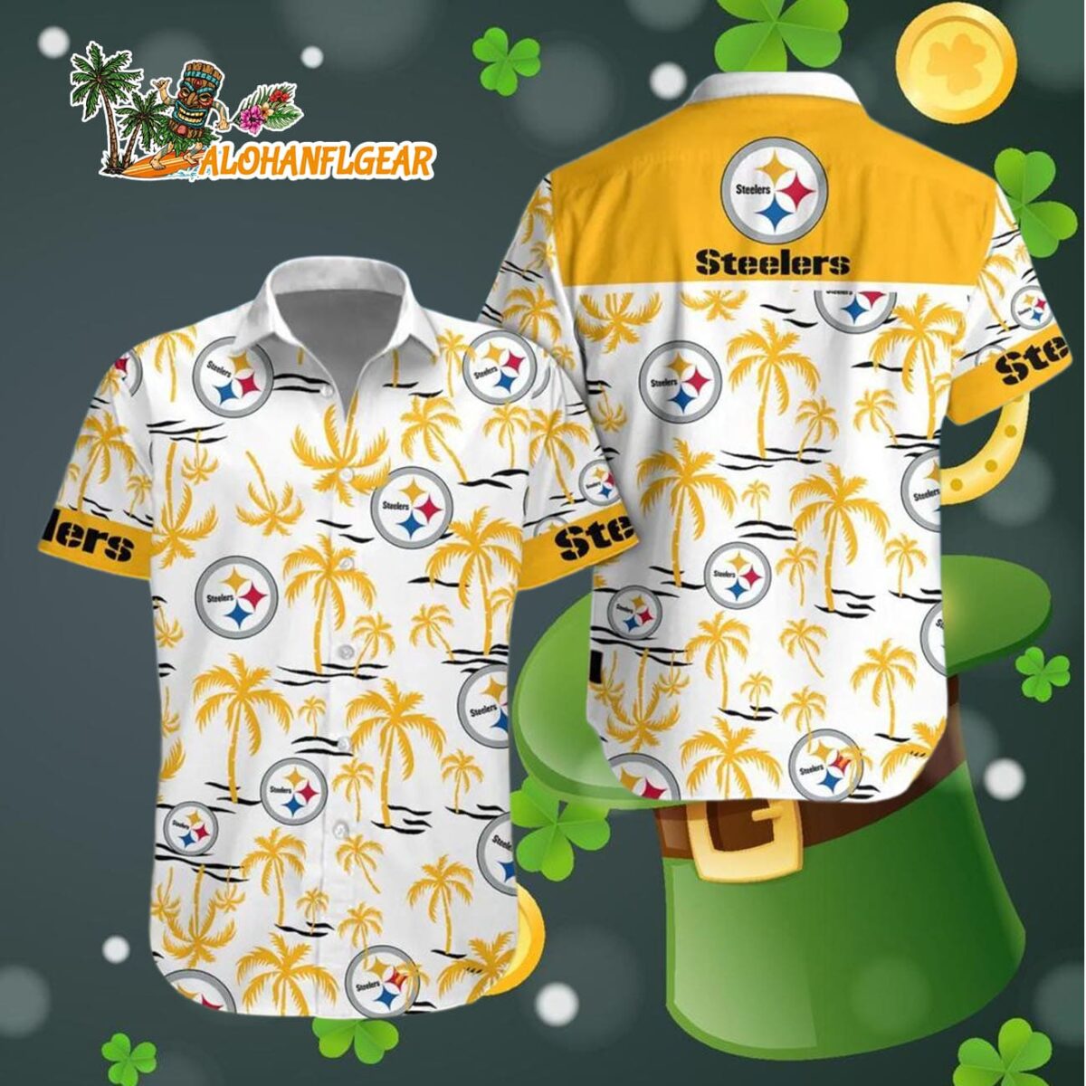 Pittsburgh Steelers Coconut Logo Beach Hawaiian Shirt NFL Aloha Shirt 4