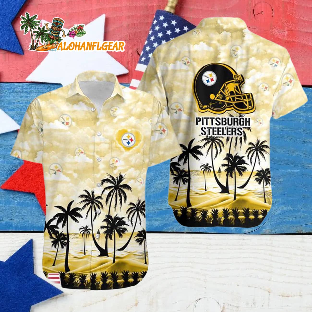 Pittsburgh Steelers Coconut Palms Limited Edition Hawaiian Shirt, Pittsburgh Steelers Aloha Shirt Pittsburgh Steelers Coconut Palms Limited Edition Hawaiian Shirt, Pittsburgh Steelers Aloha Shirt