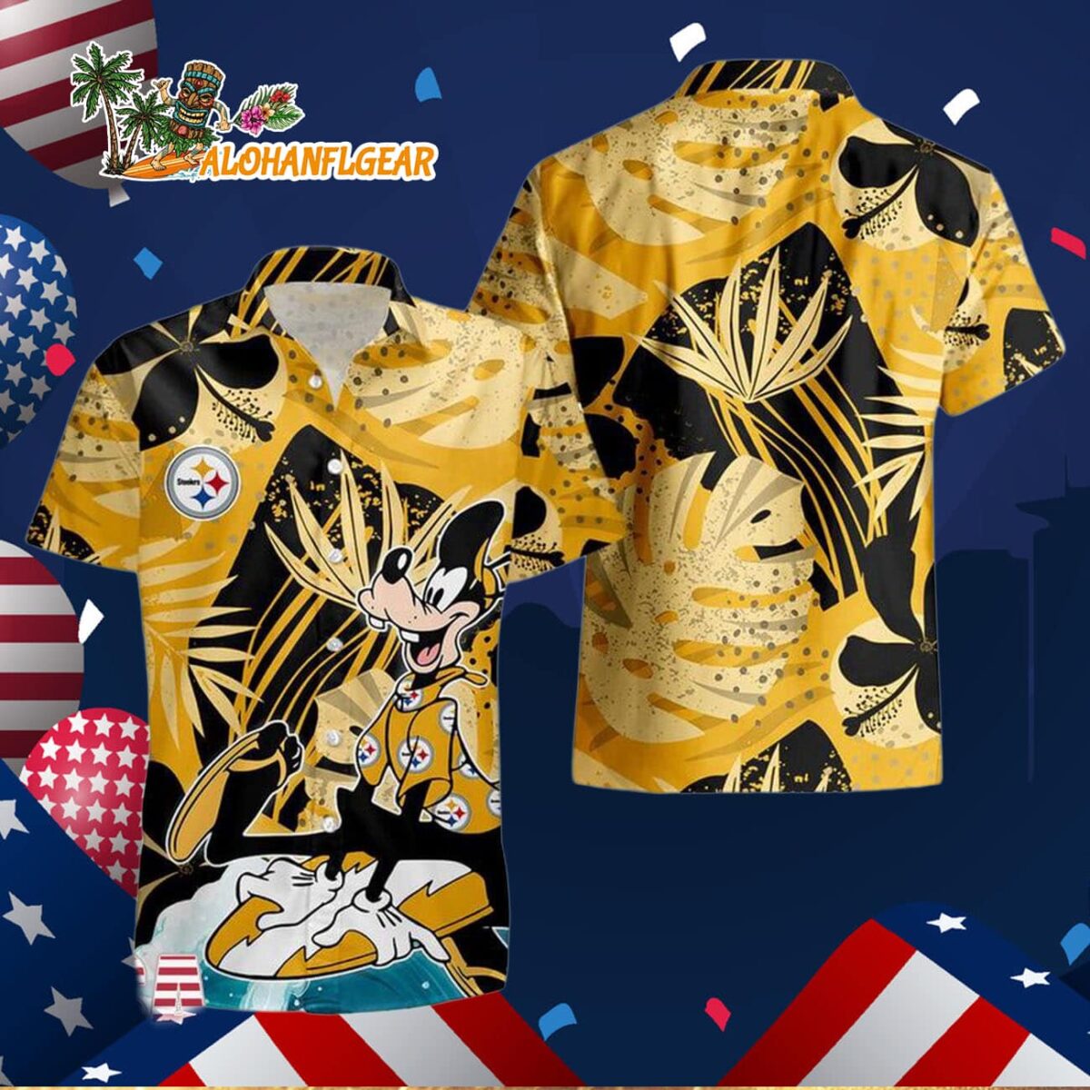 Pittsburgh Steelers Goofy Disney Limited Edition Hawaiian Shirt Pittsburgh Steelers Aloha Shirt 3