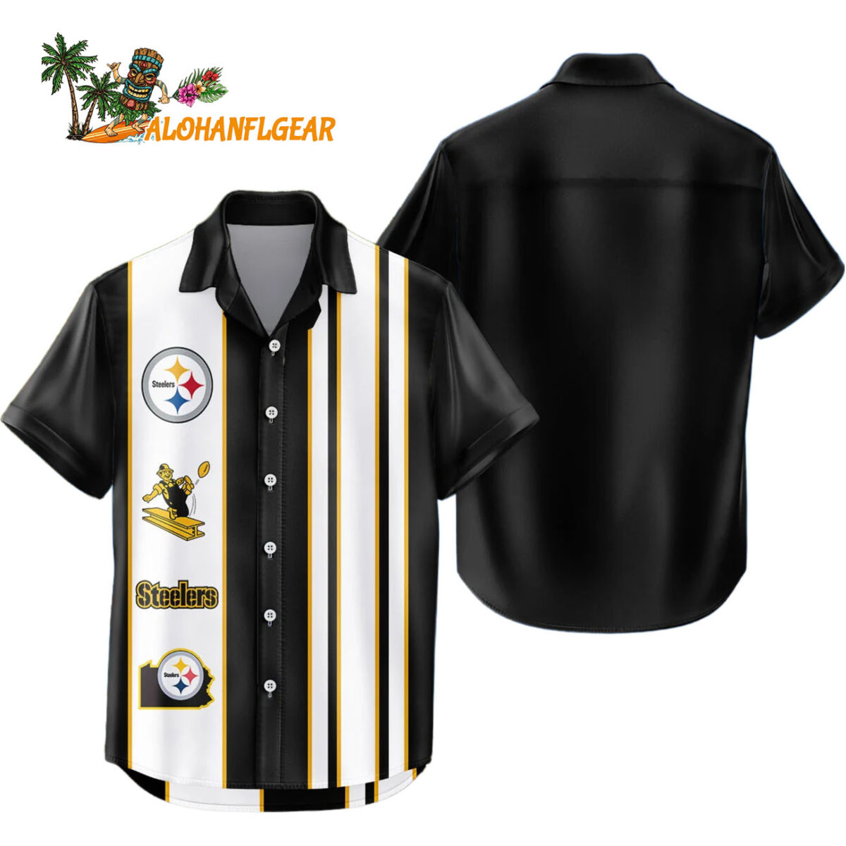 Pittsburgh Steelers Hawaiian Shirt Classic Color Contrast 1
