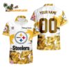 Pittsburgh Steelers Hibiscus Flower Custom Name Hawaiian Shirt NFL Aloha Shirt 1