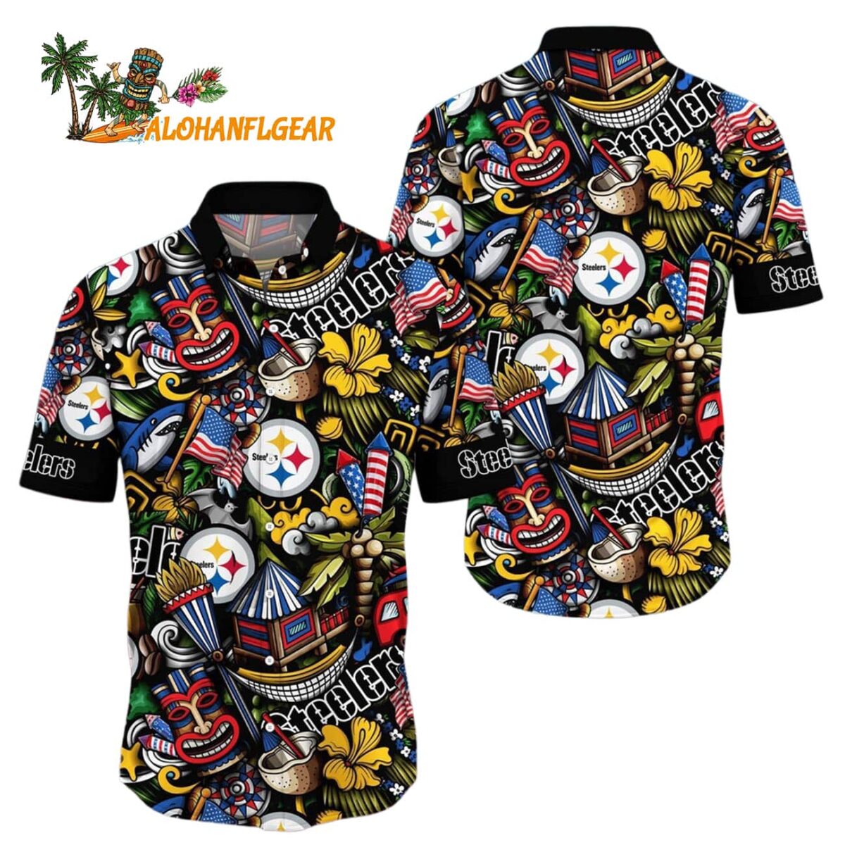 Pittsburgh Steelers Tiki Me Off Hawaiian Shirt Pittsburgh Steelers Aloha Shirt 1