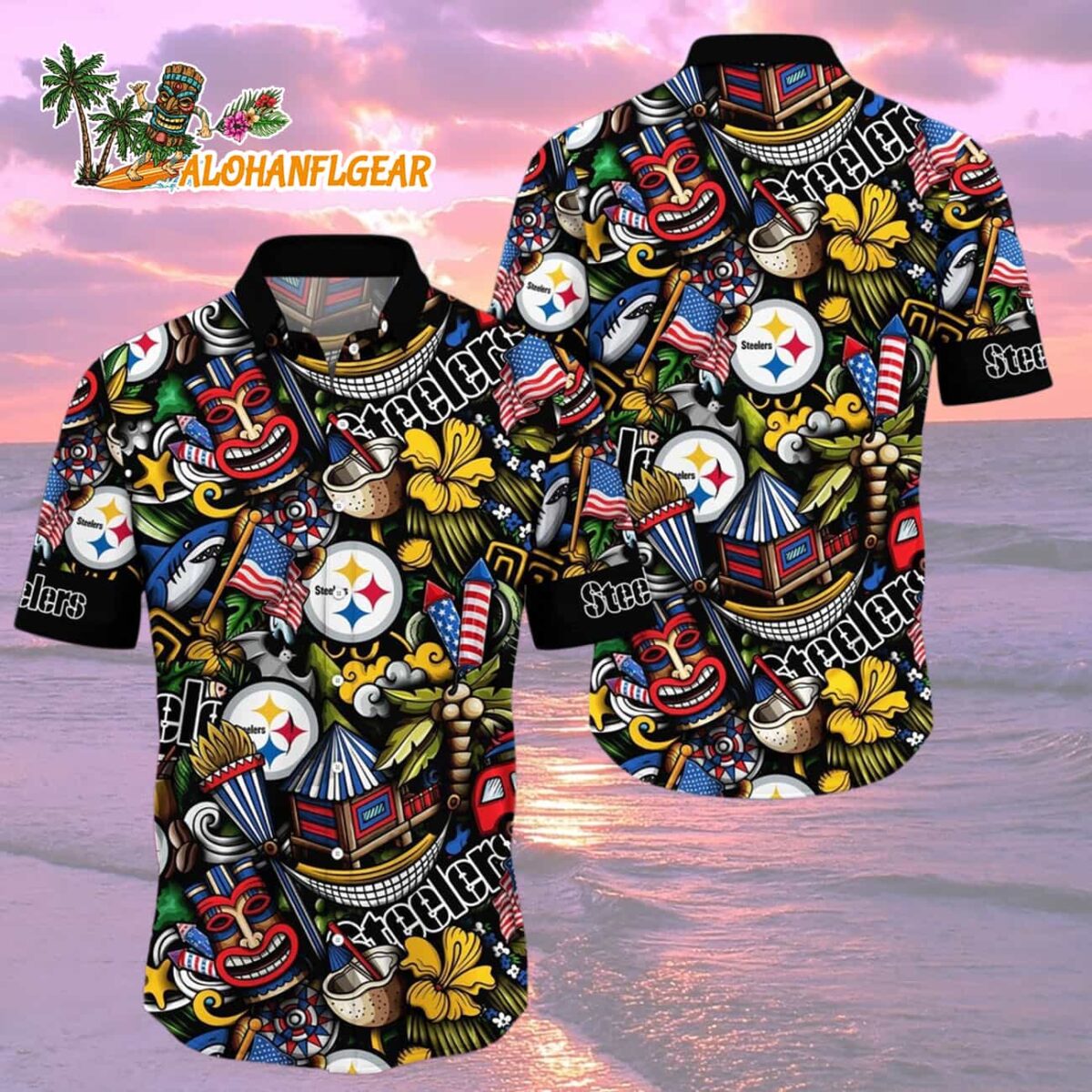 Pittsburgh Steelers Tiki Me Off Hawaiian Shirt Pittsburgh Steelers Aloha Shirt 2