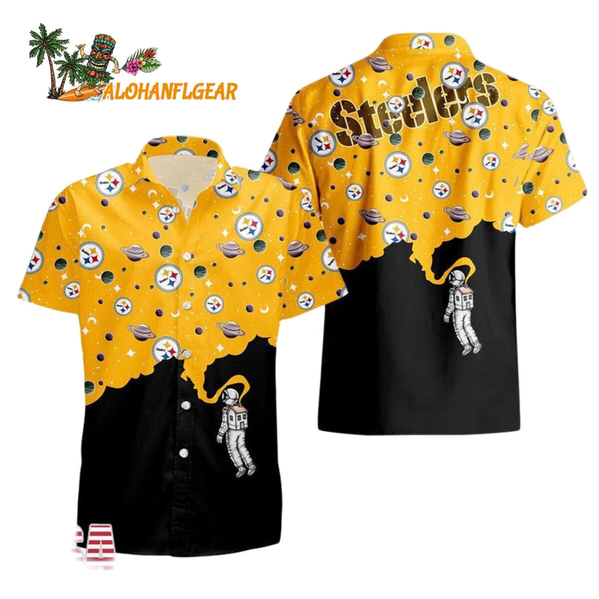 Pittsburgh Steelers Universal Astronaut Pattern Hawaiian Shirt Pittsburgh Steelers Aloha Shirt 1
