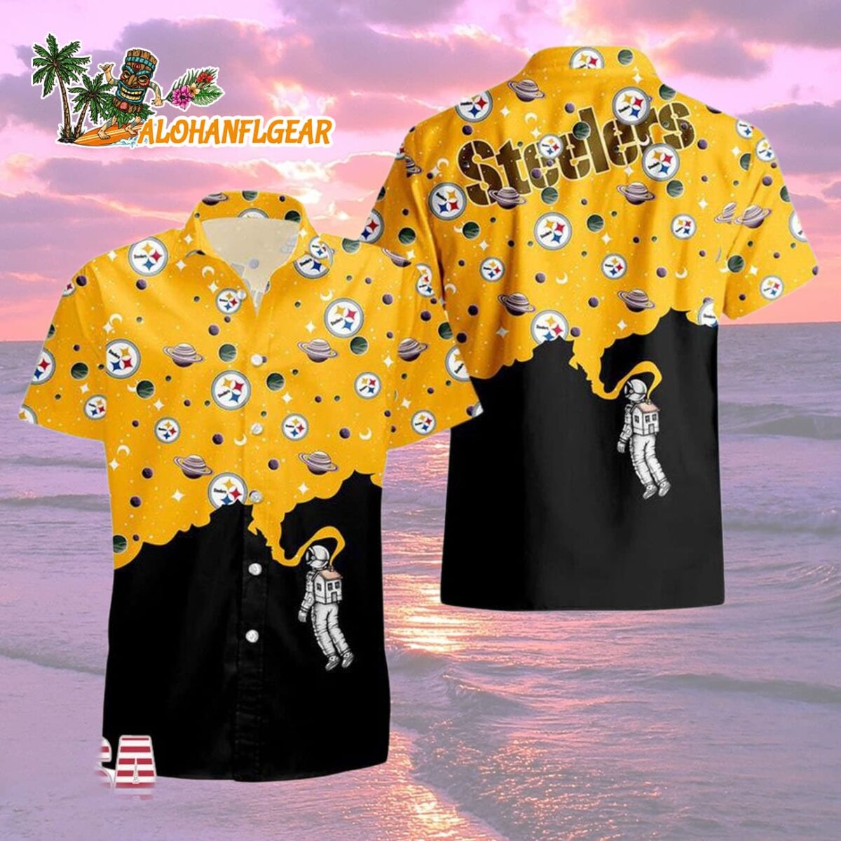 Pittsburgh Steelers Universal Astronaut Pattern Hawaiian Shirt, Pittsburgh Steelers Aloha Shirt 1 Pittsburgh Steelers Universal Astronaut Pattern Hawaiian Shirt Pittsburgh Steelers Aloha Shirt 2