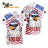 San Francisco 49ers American Eagle Emblem Hawaiian Shirt San Francisco 49ers Aloha Shirt 1