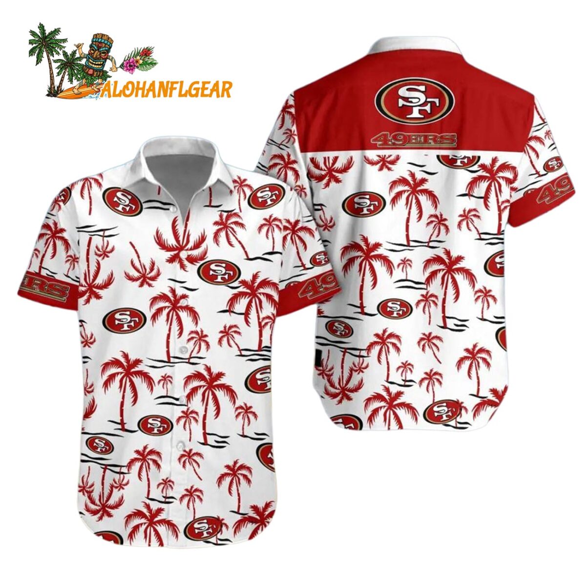 San Francisco 49ers Coconut Logo Beach Hawaiian Shirt NFL Aloha Shirt 1