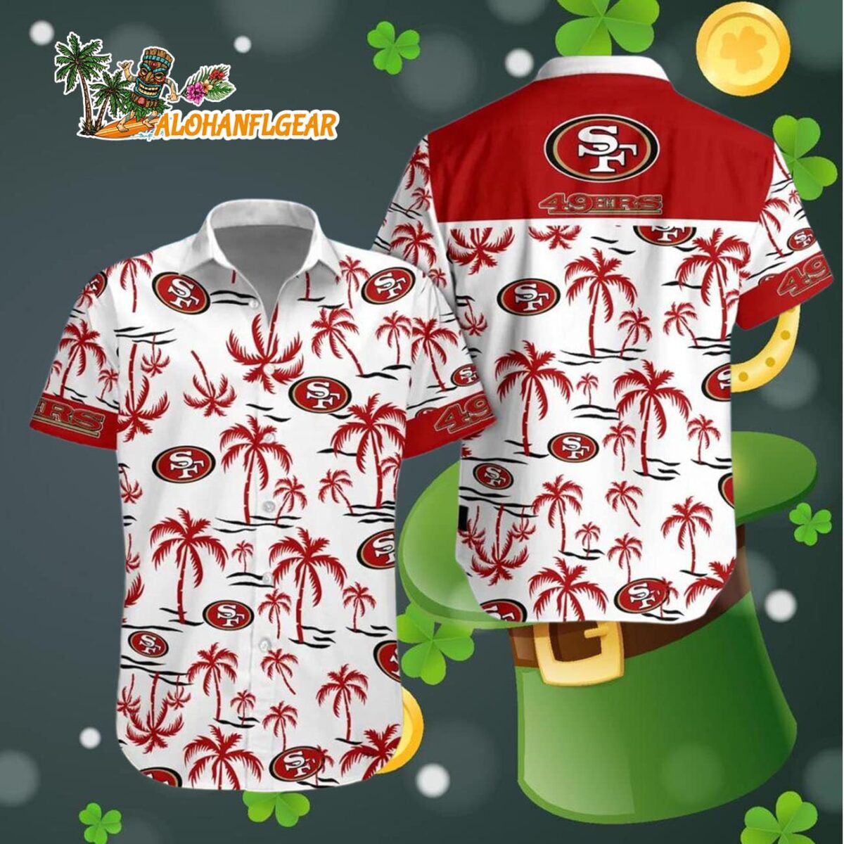 San Francisco 49ers Coconut Logo Beach Hawaiian Shirt NFL Aloha Shirt 4
