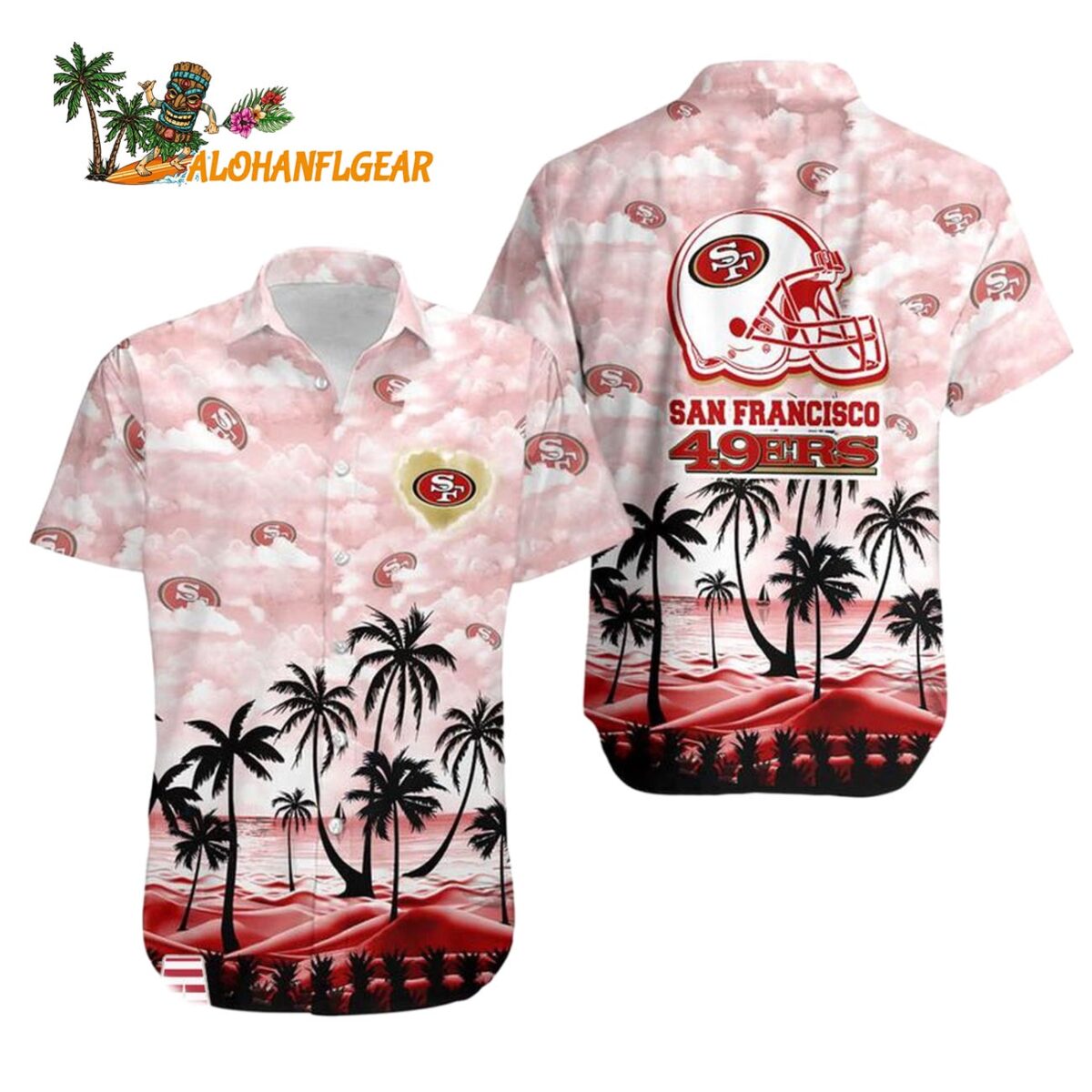 San Francisco 49ers Coconut Palms Limited Edition Hawaiian Shirt San Francisco 49ers Aloha Shirt 1
